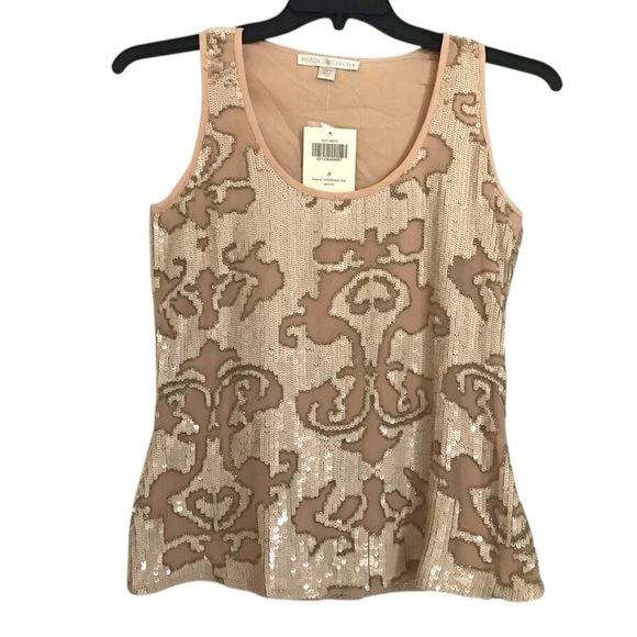 Boston Proper Damask Embellished Tank - Picture 1 of 16